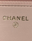 Lambskin Quilted CC Pearl Crush Wallet on Chain WOC Light Pink