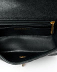 Caviar Quilted Mini Top Handle Rectangular Flap Black