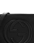 Pebbled Calfskin Small Soho Disco Bag Black