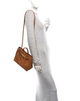 Suede Intrecciato Small Andiamo Shoulder Bag Amber