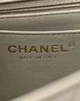 Lambskin Quilted Mini Rectangular Flap Grey