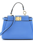 Shiny Nappa Micro Peekaboo Iconic Satchel Blue Royal