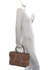 Suede Foulard Intrecciato Small Arco Tote Brownie