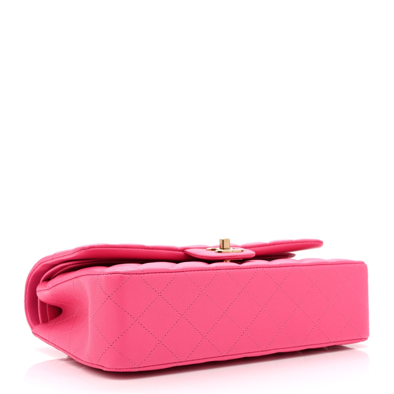 Caviar Quilted Medium Double Flap Pink