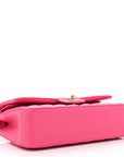 Caviar Quilted Medium Double Flap Pink