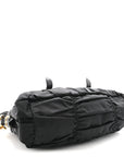 Tessuto Nylon Gaufre Shopping Satchel Black