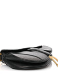 Grained Calfskin Saddle Bag Black
