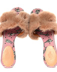 Mink Fur Oasis Sandals 35 Granit Pink