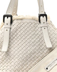 Nappa Intrecciato Canvas Fringe Maltinto Tote White