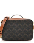 Triomphe Canvas Top Handle Messenger Box Tan