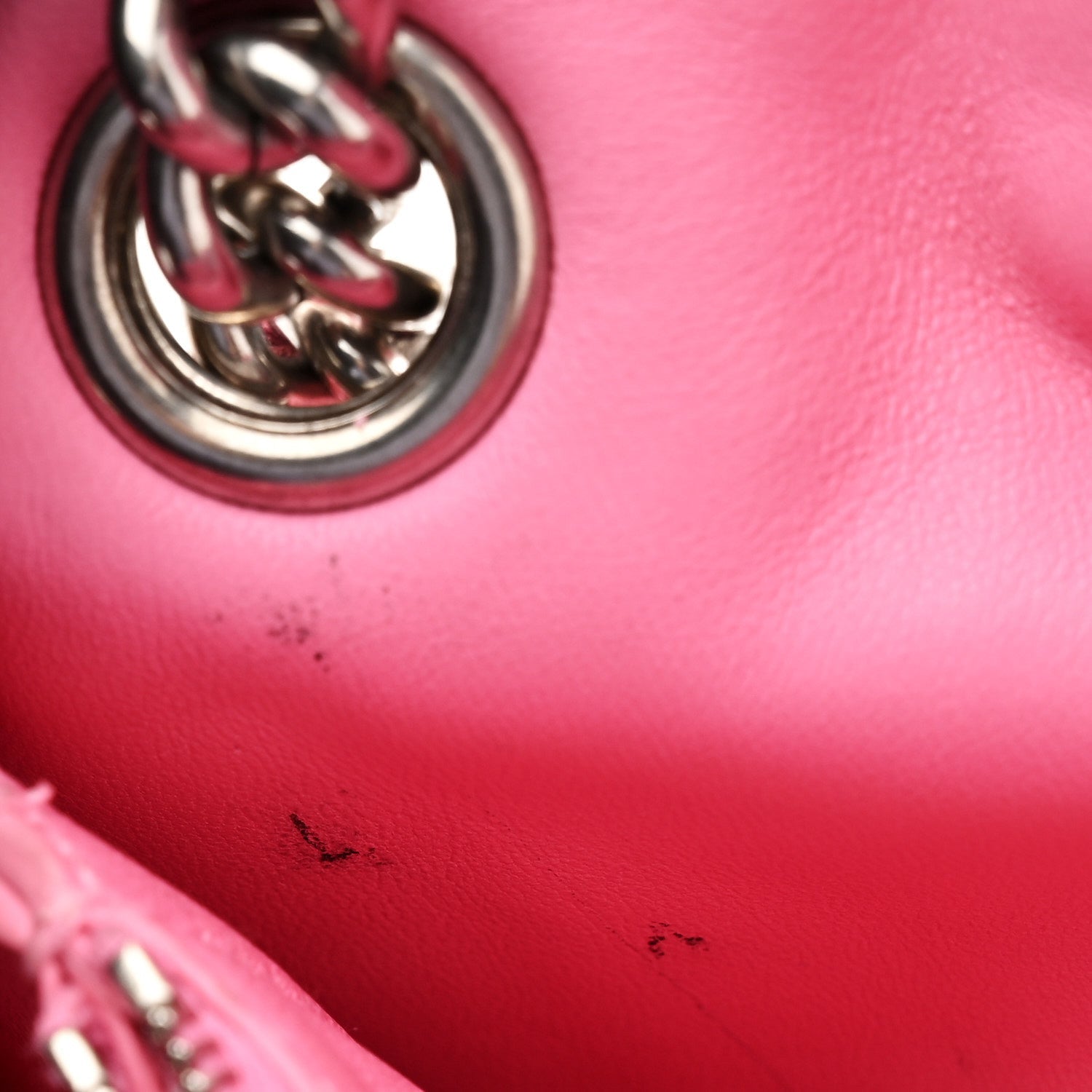 Crushed Calfskin Quilted Small Crush Chain Bag Sweet Pink