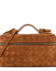 Suede Intrecciato Bang Bang Vanity Case Amber