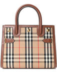 Calfskin Vintage Check Mini Two Handle Title Bag Archive Beige