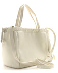 Calfskin Cuir Small Triomphe Cabas Drawstring White