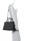 Grained Calfskin Medium Rive Gauche Cabas Black
