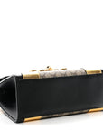 GG Supreme Monogram Small Osiride Top Handle Bag Black Gold