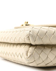 Nappa Intrecciato Knot Lock Top Handle Crossbody Bag Sea Salt