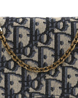 Oblique Saddle Chain Pouch Blue
