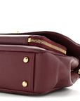 Caviar Quilted Small Business Affinity Flap Burgundy