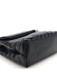 Calfskin Y Quilted Monogram Small Loulou Chain Satchel Black
