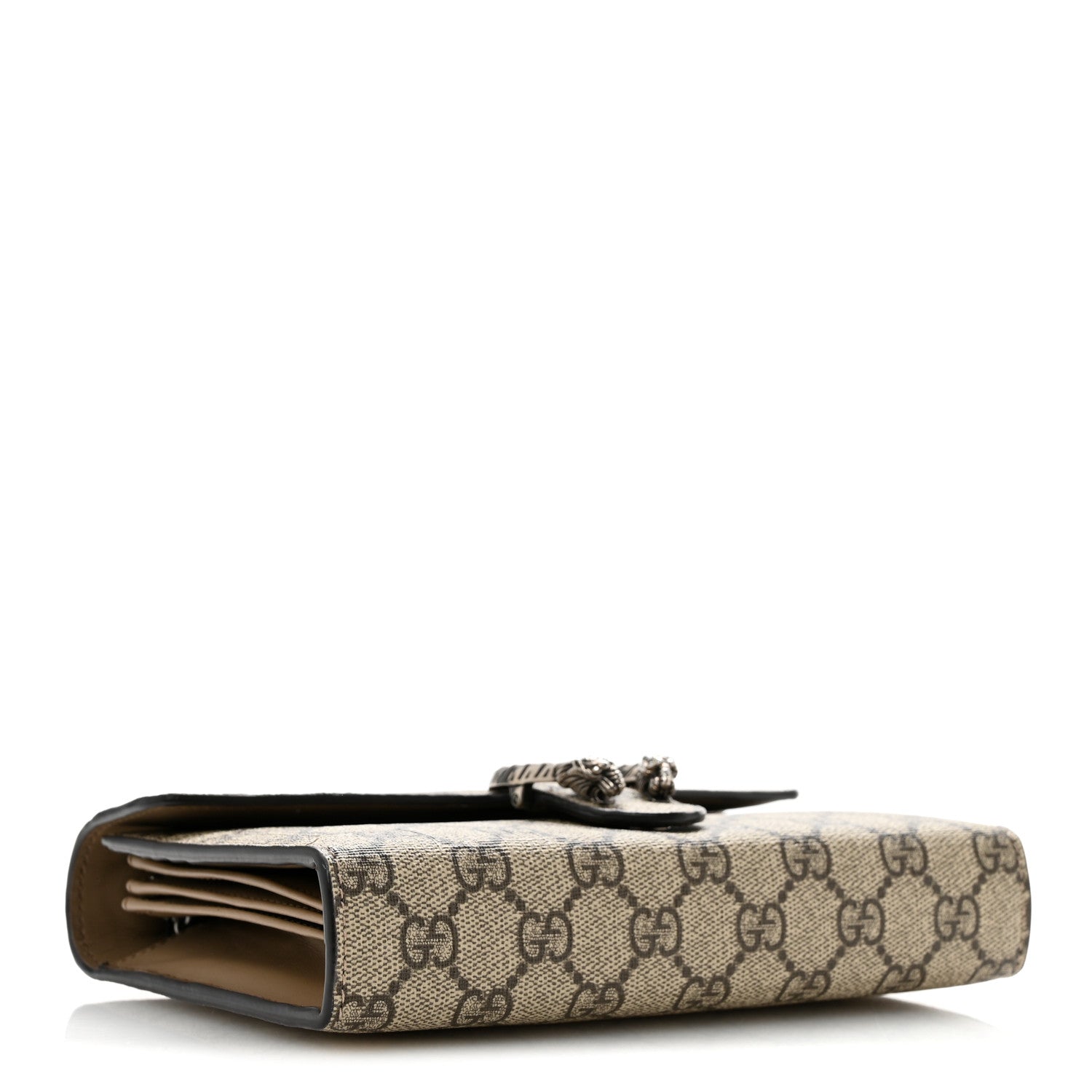 GG Supreme Monogram Mini Dionysus Chain Wallet Beige Taupe