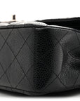 Caviar Quilted Small Double Flap Black