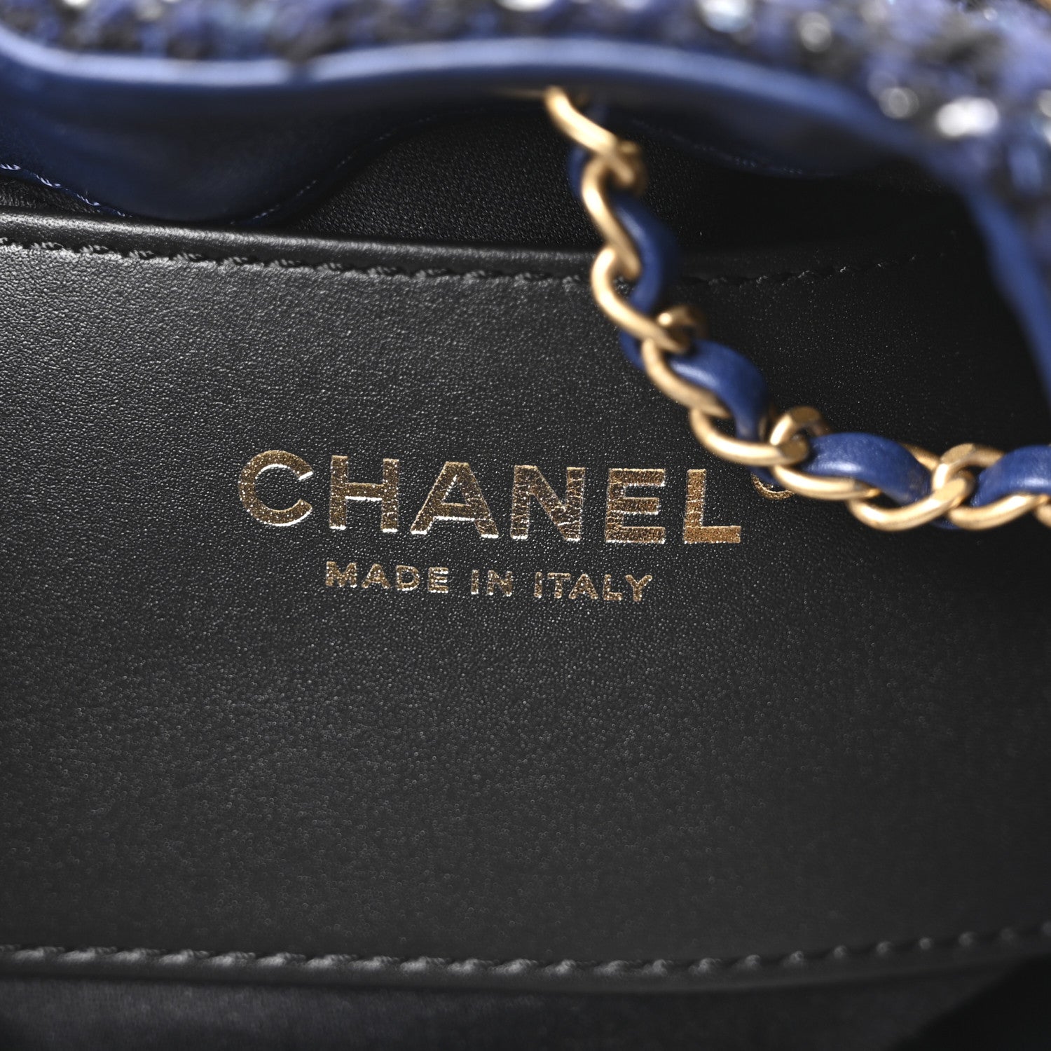 Tweed Quilted Small CHNL 25 Handbag Blue
