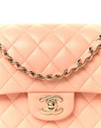 Lambskin Quilted Small Double Flap Light Orange