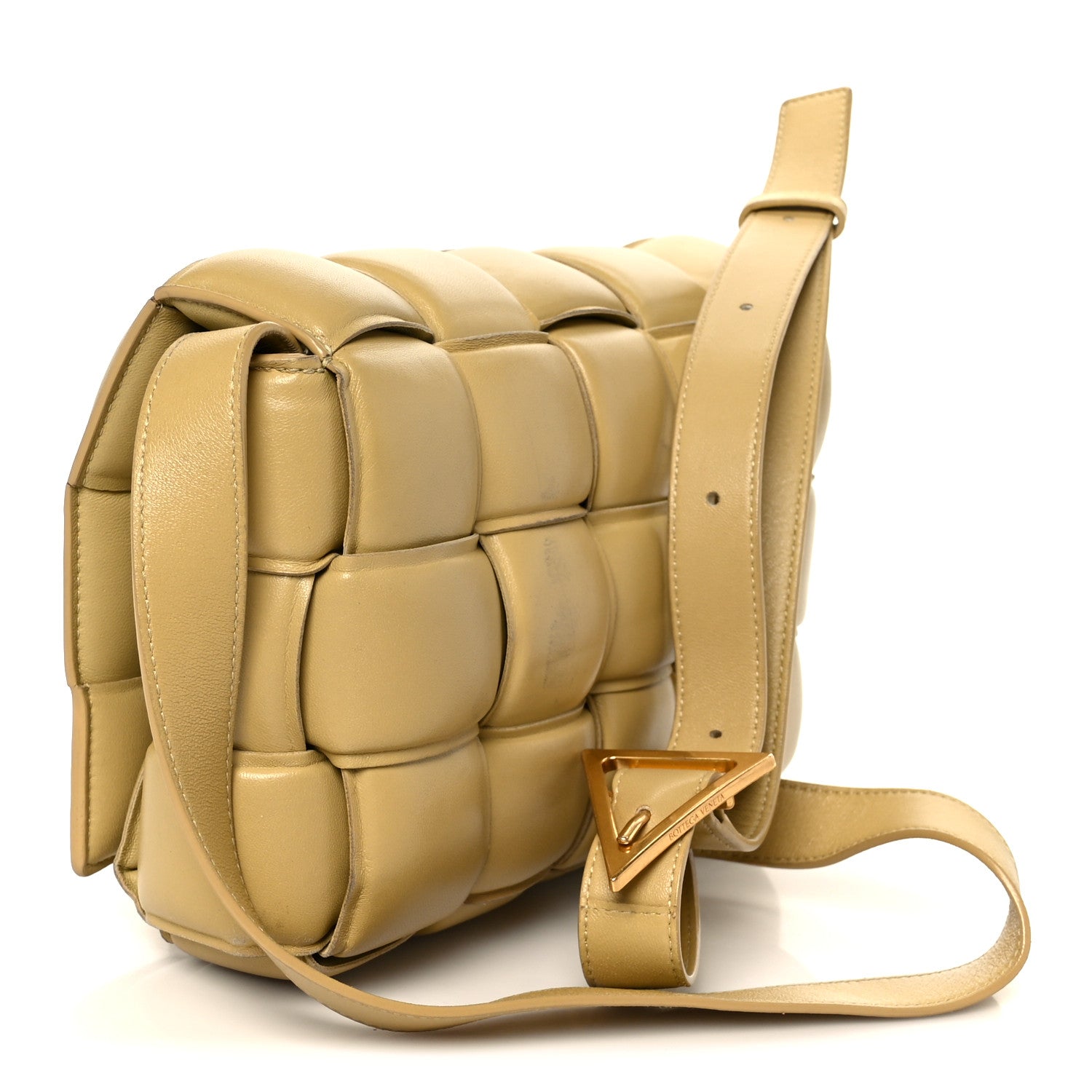 Nappa Maxi Intreccio Padded Cassette Crossbody Bag Tapioca