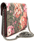 GG Supreme Monogram Blooms Mini Dionysus Chain Wallet Beige Multicolor Dry Rose