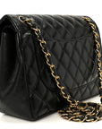 Lambskin Quilted Jumbo Double Flap Black