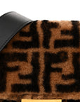 Shearling Vitello Dolce Macro FF 1974 Baguette Tobacco Black