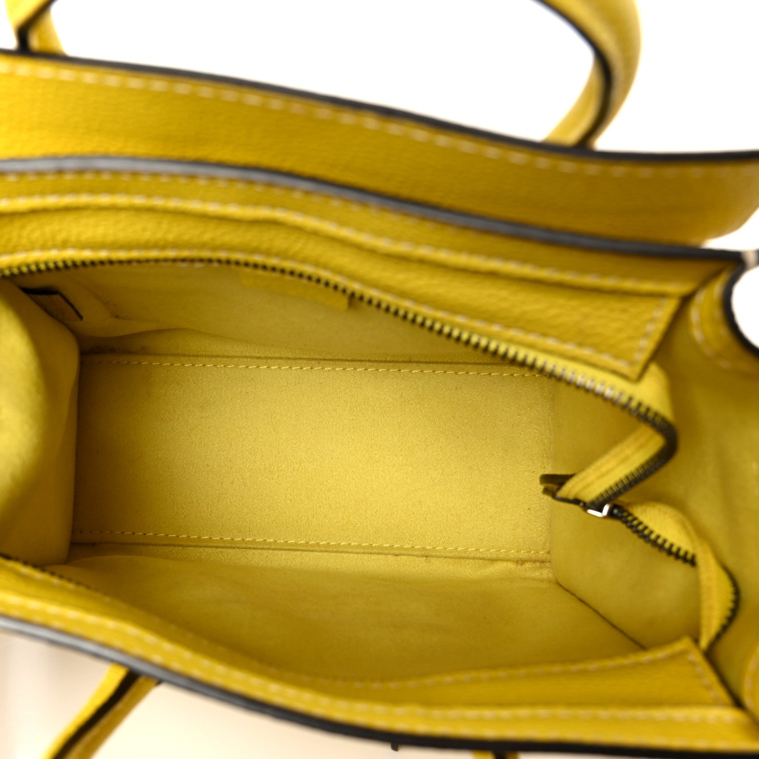 Drummed Calfskin Nano Luggage Citron