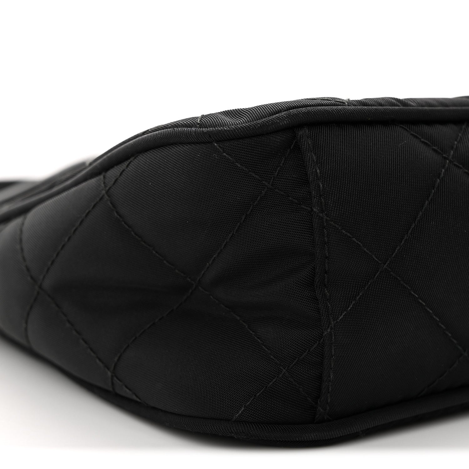 Nylon Tessuto Impuntu Quilted Crossbody Bag Black