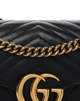 Calfskin Matelasse Small GG Marmont Shoulder Bag Black