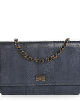 Snakeskin Wallet On Chain WOC Blue