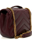 Lambskin Chevron Quilted Small LouLou Rouge Cabernet