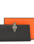 Epsom Matte Alligator Bearn Touch Gusset Wallet Graphite Gris Ciment
