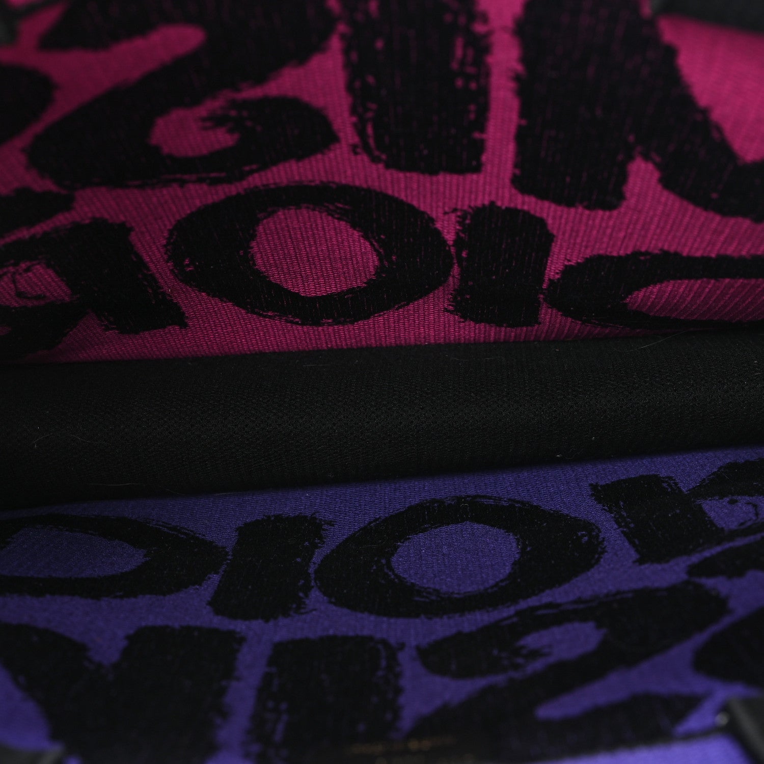 Canvas Embroidered Large Miss D1OR Graffiti Book Tote Fuchsia Purple
