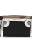Grainy Calfskin House Check Snakeskin Elmore Zip Around Wallet