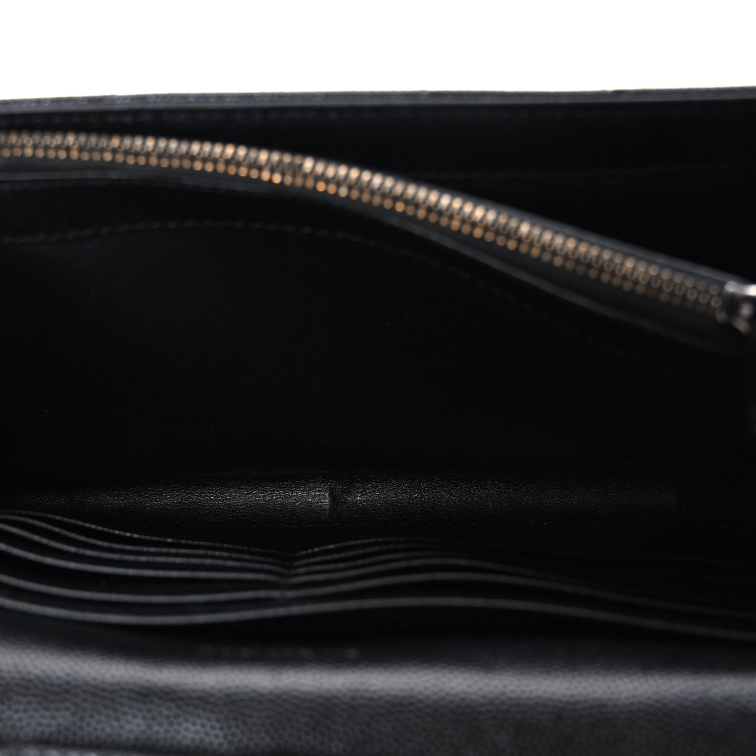 Grain De Poudre Matelasse Chevron Monogram Monochrome Envelope Chain Wallet Black
