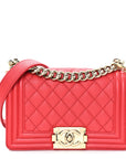 Caviar Quilted Small Boy Flap Red