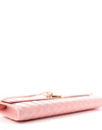 Nappa Intrecciato Long Andiamo Top Handle Clutch Rose