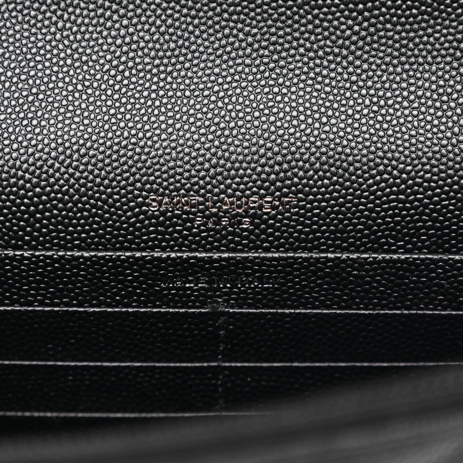 Grain De Poudre Matelasse Chevron Monogram Monochrome Envelope Chain Wallet Black