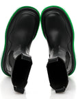 Calfskin The Tire Chelsea Boots 35 Black Green
