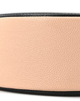 Caviar Quilted Round Filigree Crossbody Beige Black