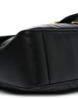 Calfskin Matelasse Medium GG Marmont Shoulder Bag Black