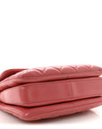 Lambskin Quilted Small Trendy CC Flap Dual Handle Bag Dark Pink