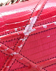 Metallic Lizard Small D1ORama Flap Bag Fuchsia
