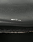 Metallic Crushed Calfskin Large Crush Chain Bag Steel Grey